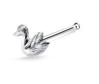 Duck Shaped Bone Nose Stud Silver NSKD-800